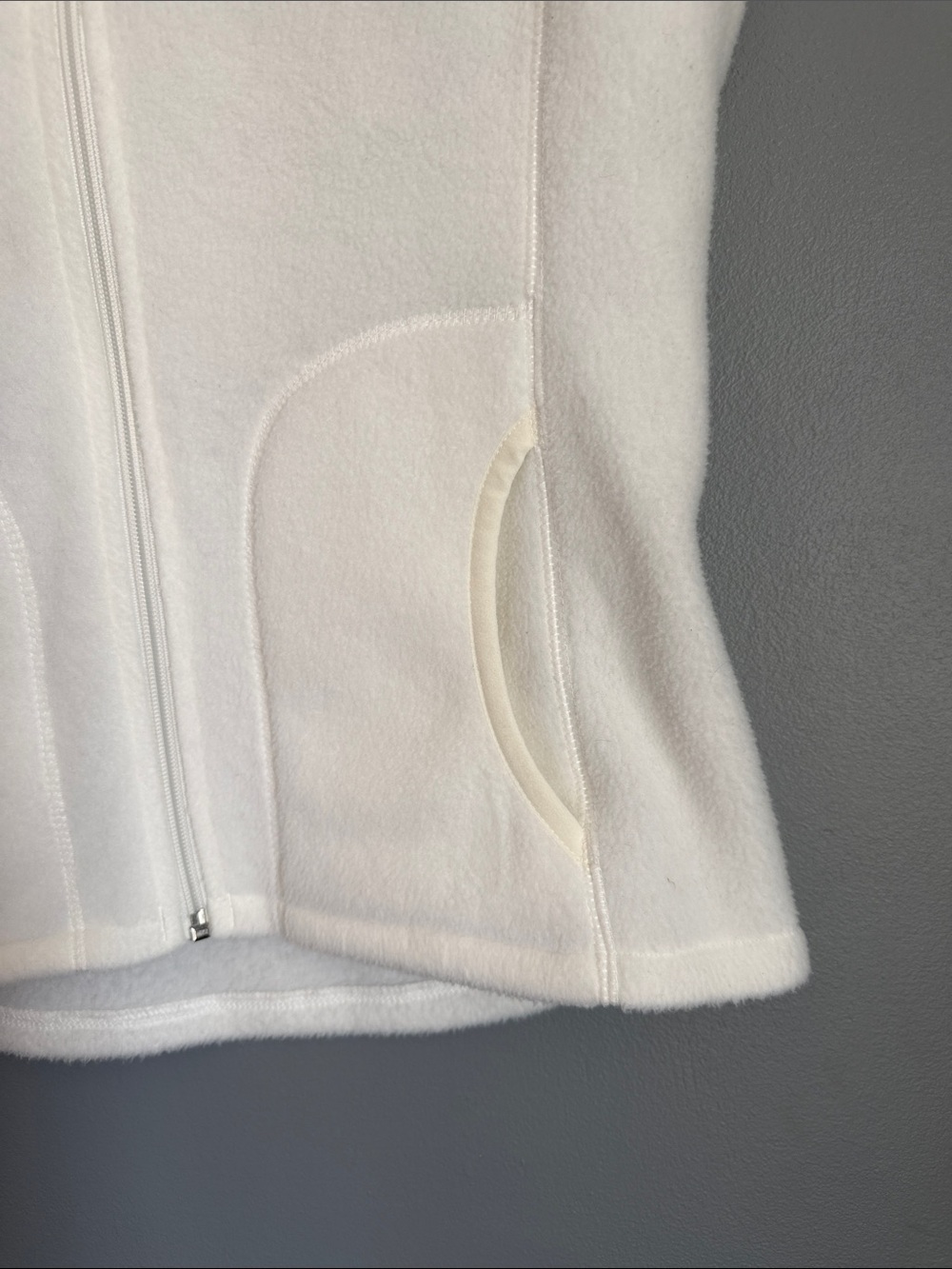 Woolrich Women's ClassicFleece Vest Full Zip Mock Neck White Gorpcore Cozy S - Picture 5 of 8